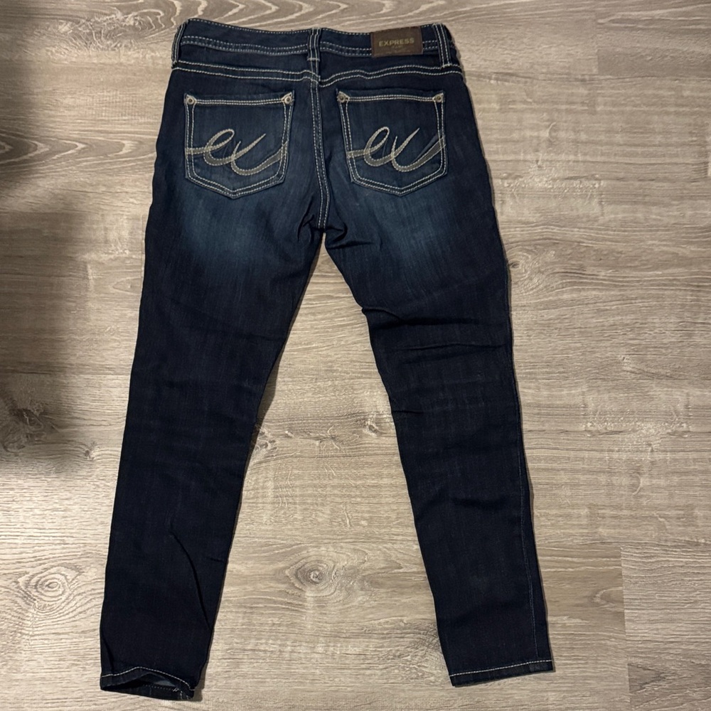 Express Dark Blue Skinny Jeans - Picture 3 of 3